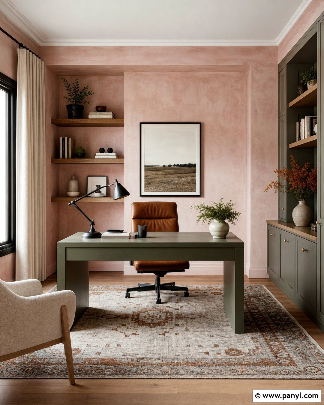 Light Pink Limewash Home Office - 25 Light Pink Limewash Walls