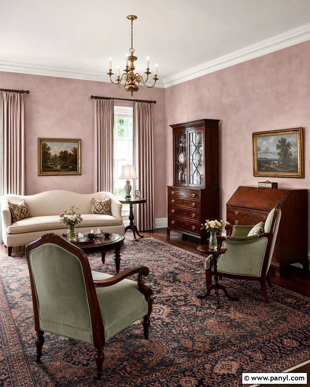 Light Pink Limewash Traditional Room - 25 Light Pink Limewash Walls