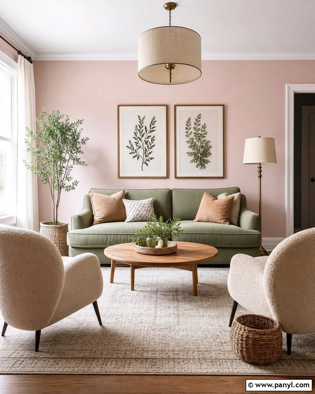 Light Pink Living Room Walls With Sage Green - 35 Light Pink Room Walls