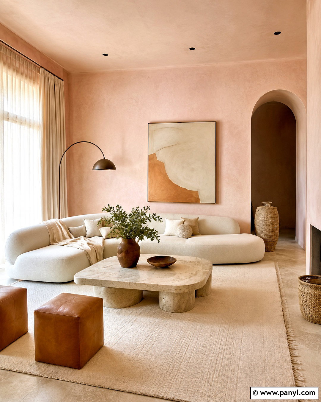 Light Pink Living Room With Beige Decor - 20 light pink living room ideas
