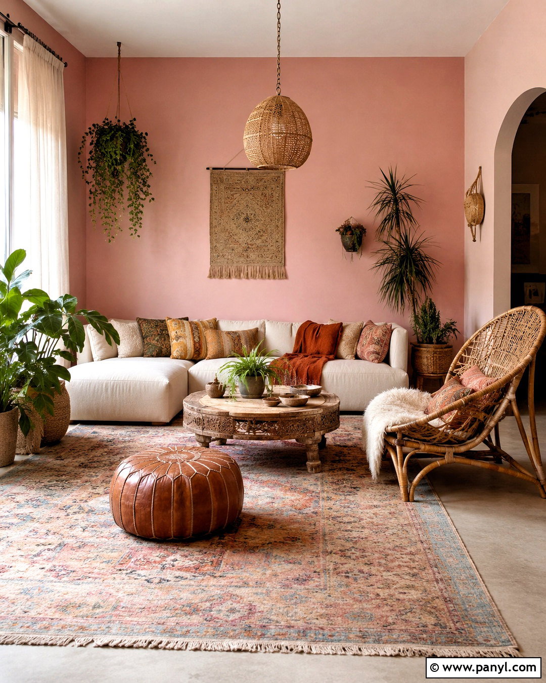 Light Pink Living Room With Boho Decor - 20 light pink living room ideas