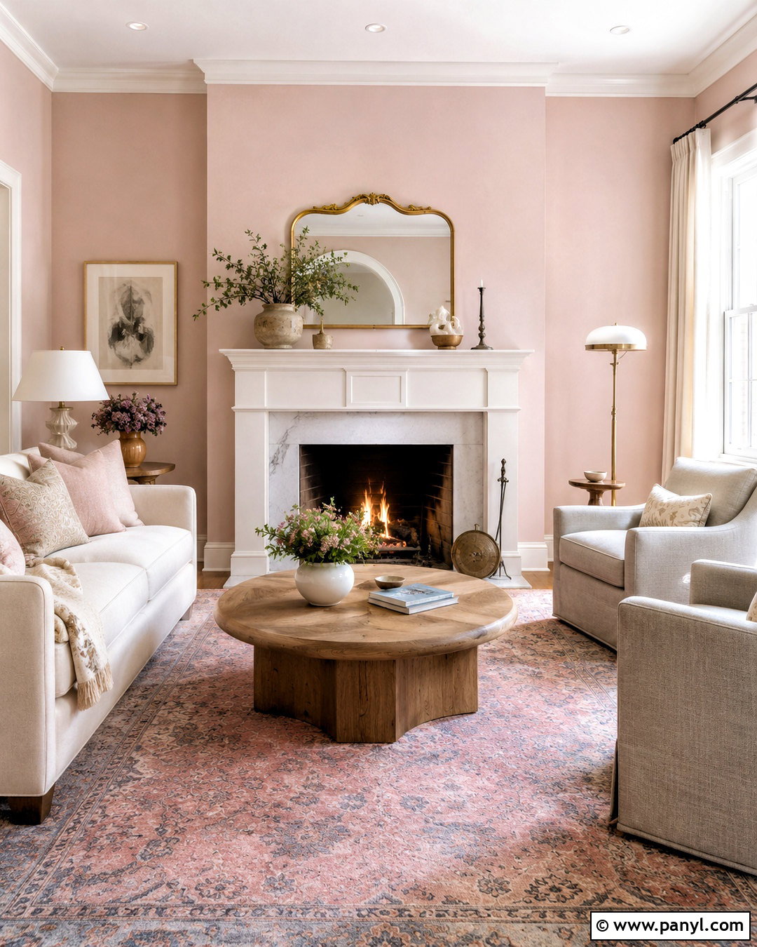 Light Pink Living Room With Fireplace - 20 light pink living room ideas