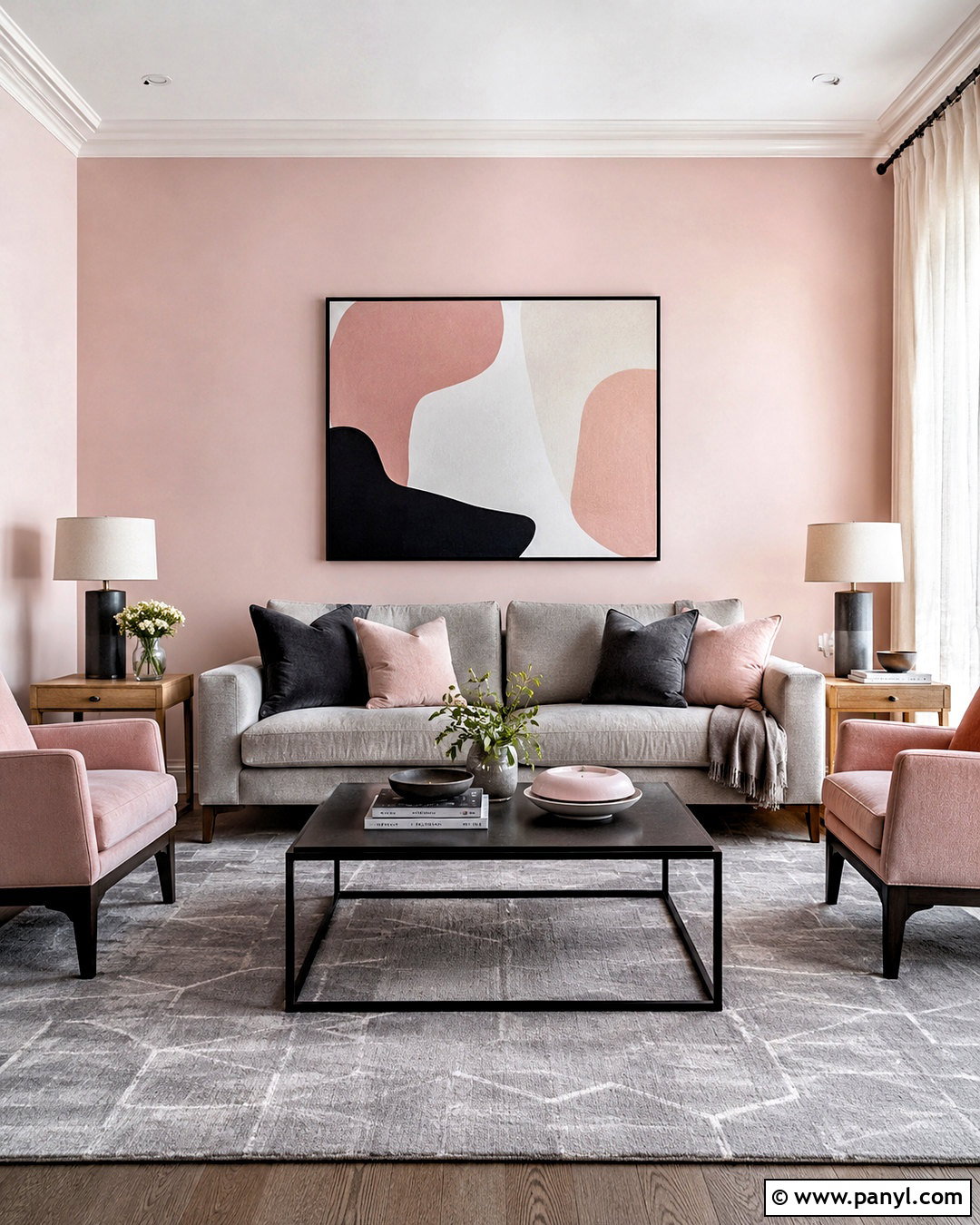 Light Pink Living Room With Gray Sofa - 20 light pink living room ideas
