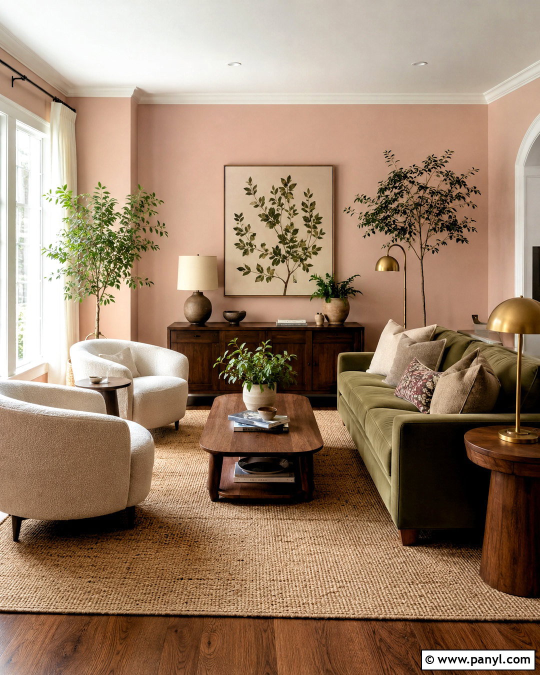 Light Pink Living Room With Sage Green - 20 light pink living room ideas