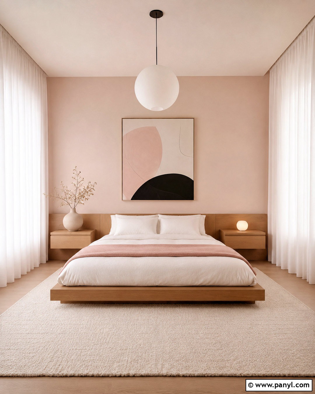 Light Pink Minimalist Bedroom - 20 light pink room ideas
