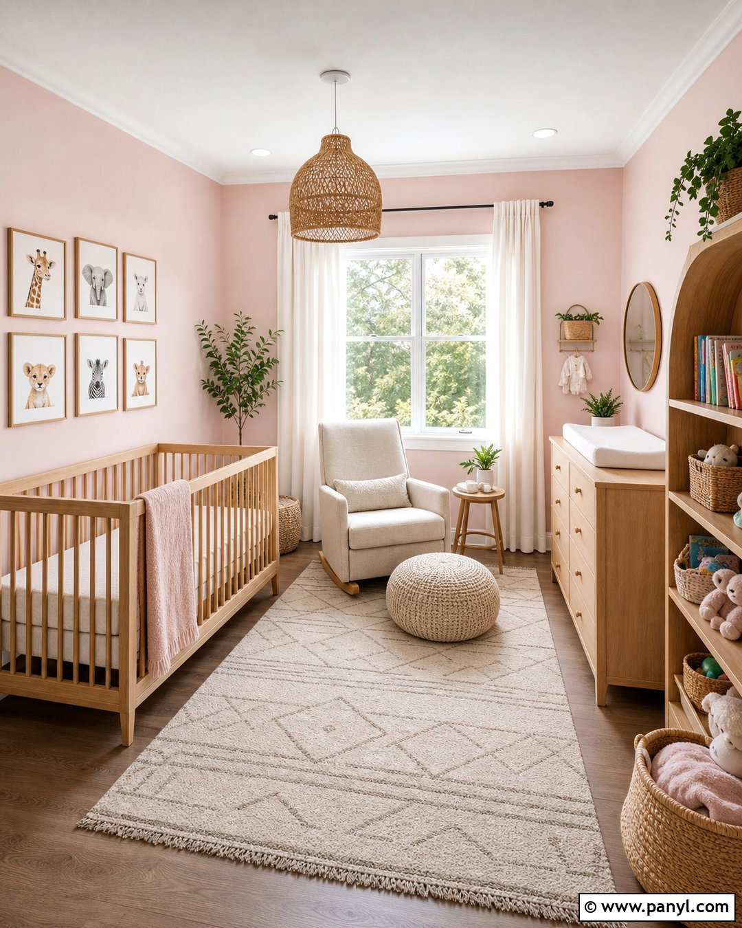 Light Pink Nursery Walls With Natural Wood - 35 Light Pink Room Walls