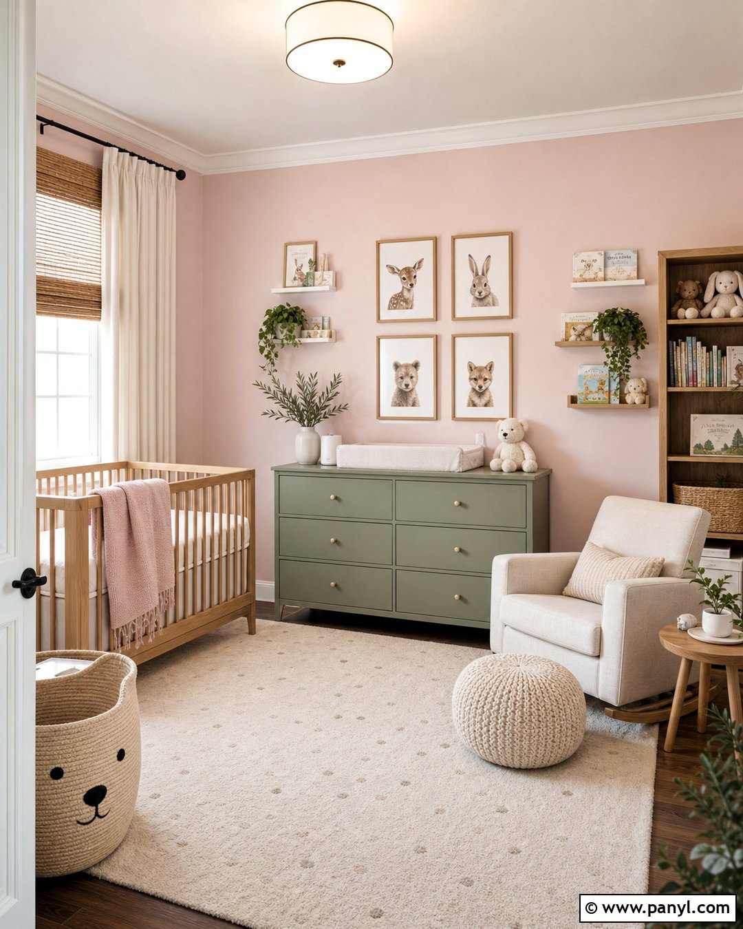 Light Pink Nursery With Sage Green - 30 Light Pink Wall Color Ideas