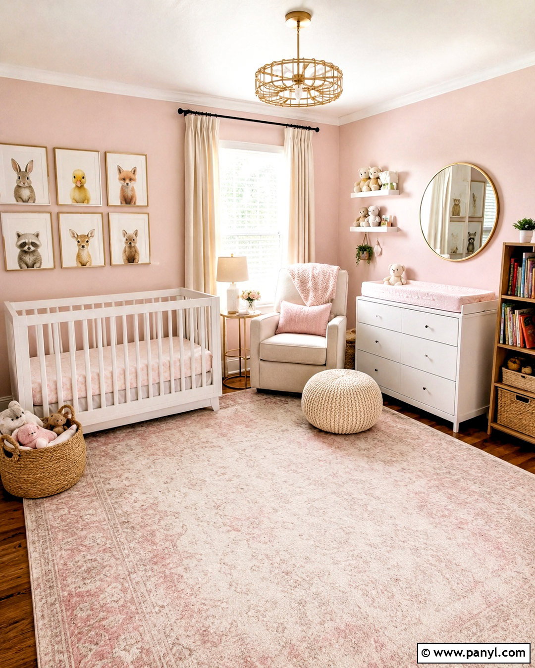 Light Pink Nursery With White Crib - 20 light pink room ideas
