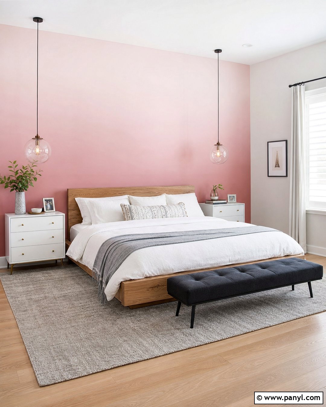 Light Pink Ombre Accent Wall - 30 Light Pink Accent Wall Ideas