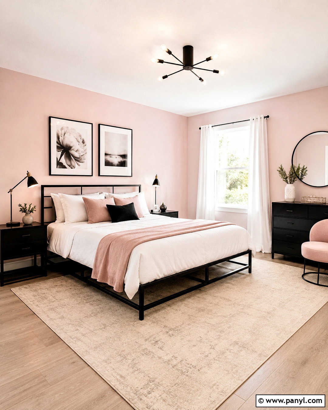 Light Pink Room With Black Accents - 20 light pink room aesthetic ideas