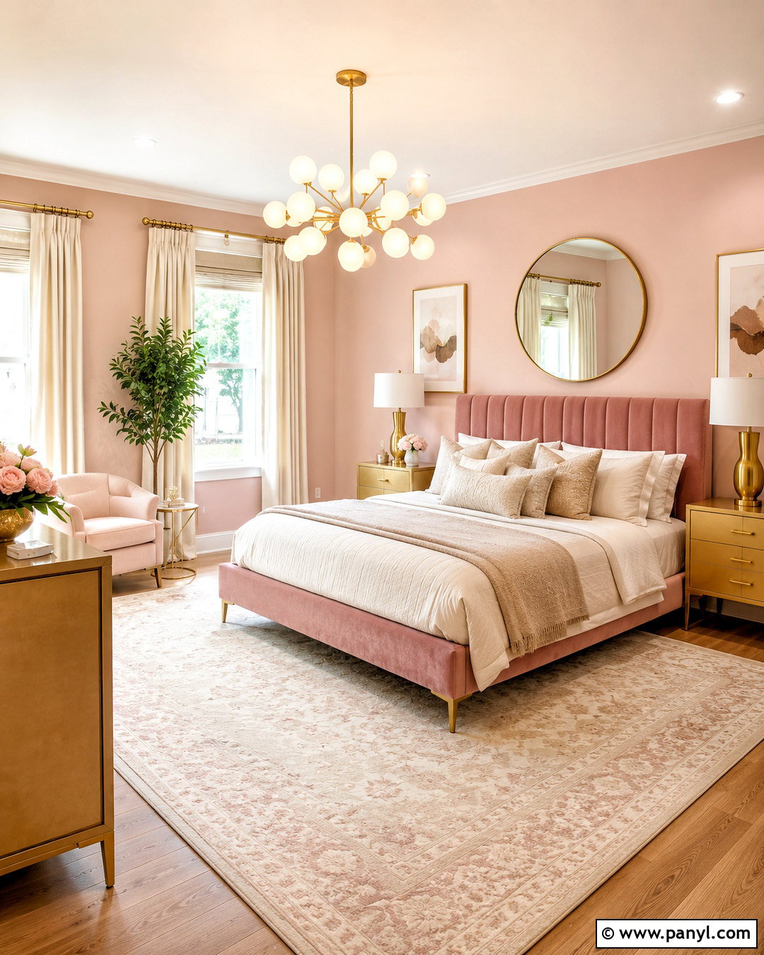 Light Pink Room With Gold Accents - 20 light pink room aesthetic ideas