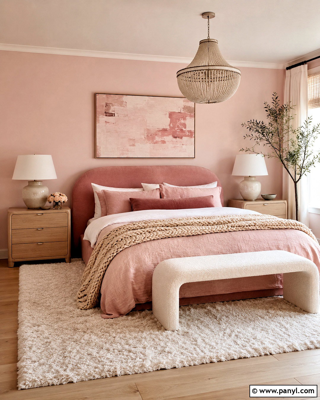 Light Pink Room With Layered Textures - 20 light pink room aesthetic ideas