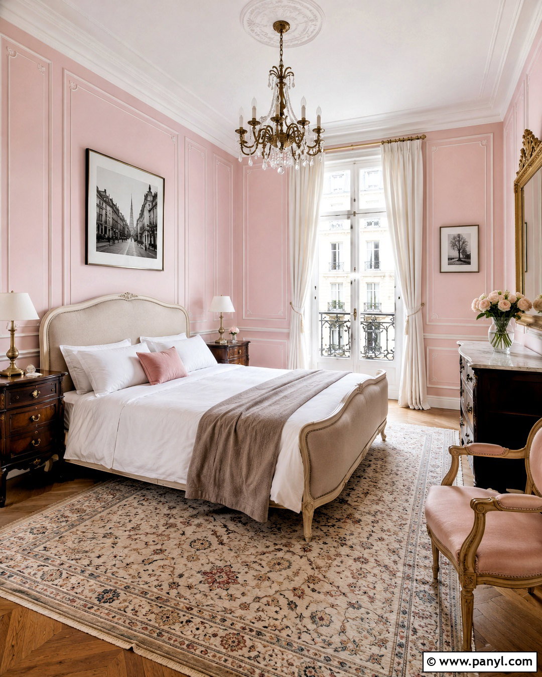 Light Pink Room With Parisian Decor - 20 light pink room aesthetic ideas