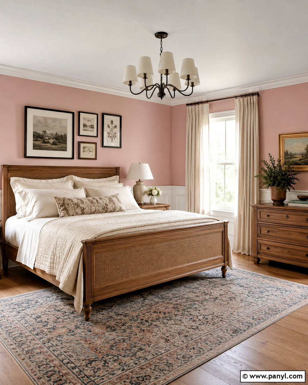 Light Pink Room With White Wall Paneling - 40 light pink walls