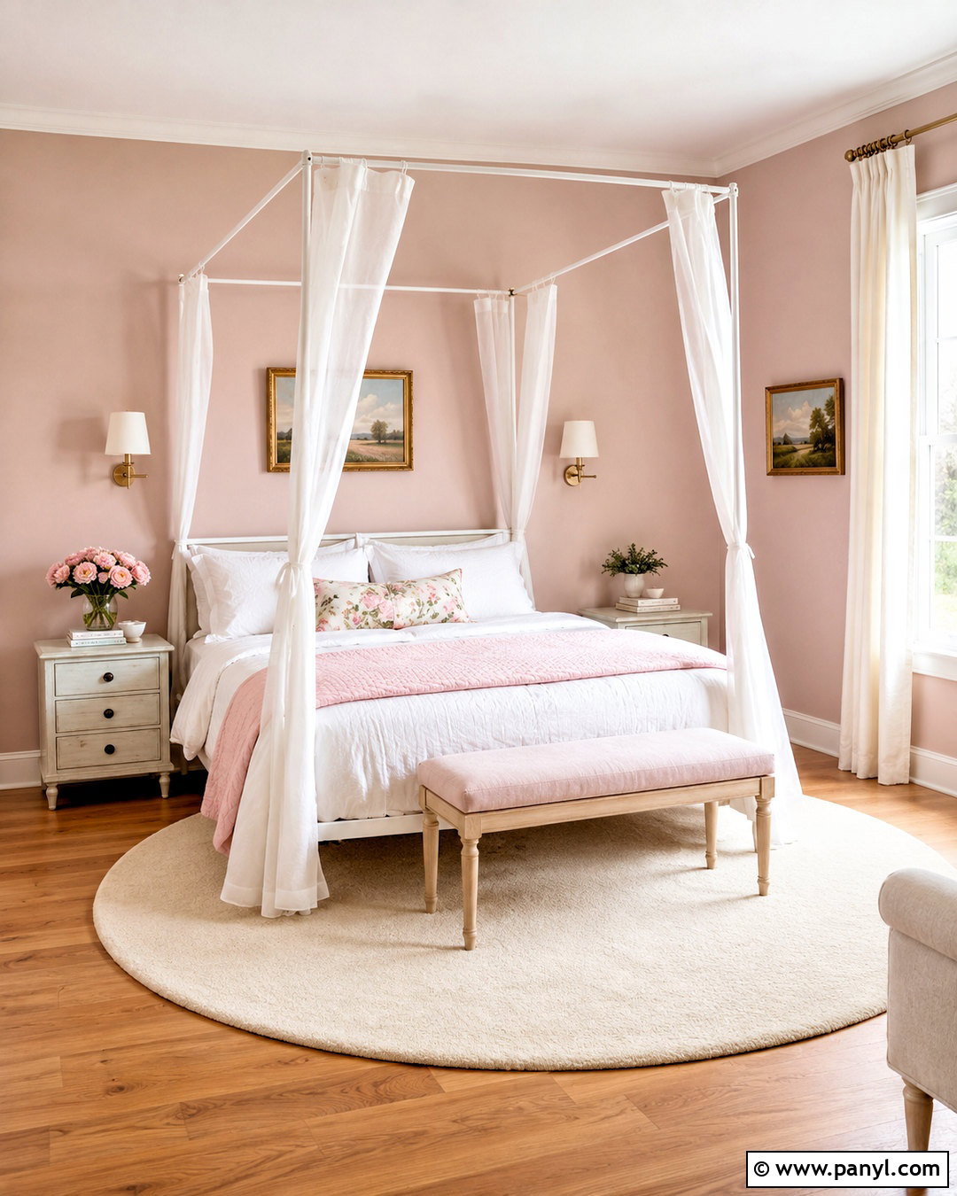 Light Pink Room With a Canopy Bed - 20 light pink room aesthetic ideas