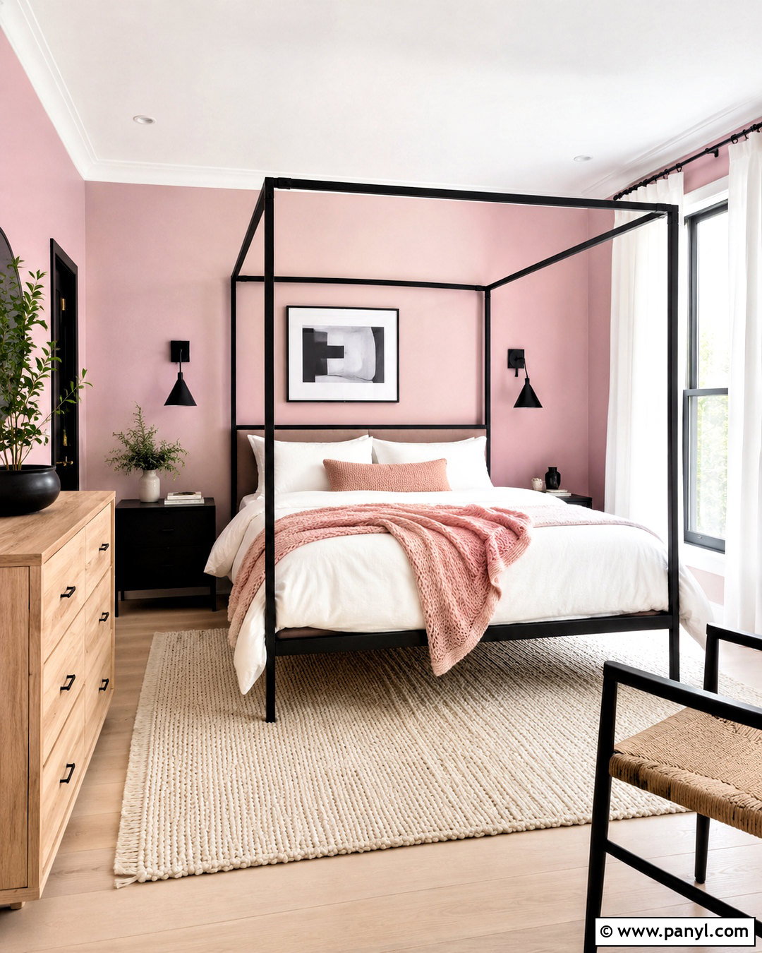 Light Pink Walls With Black Accents - 20 light pink walls bedroom ideas
