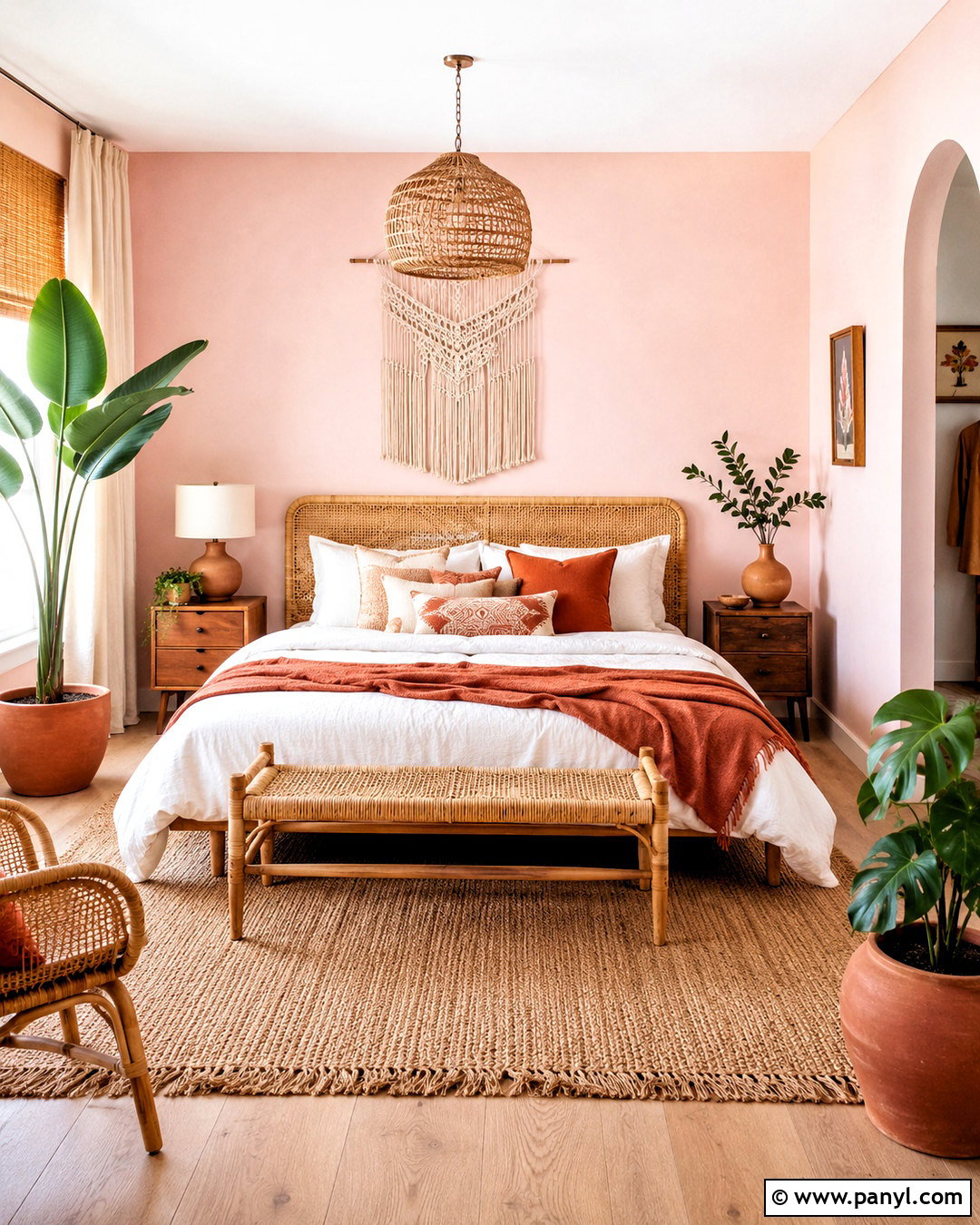 Light Pink Walls With Boho Decor - 20 light pink walls bedroom ideas