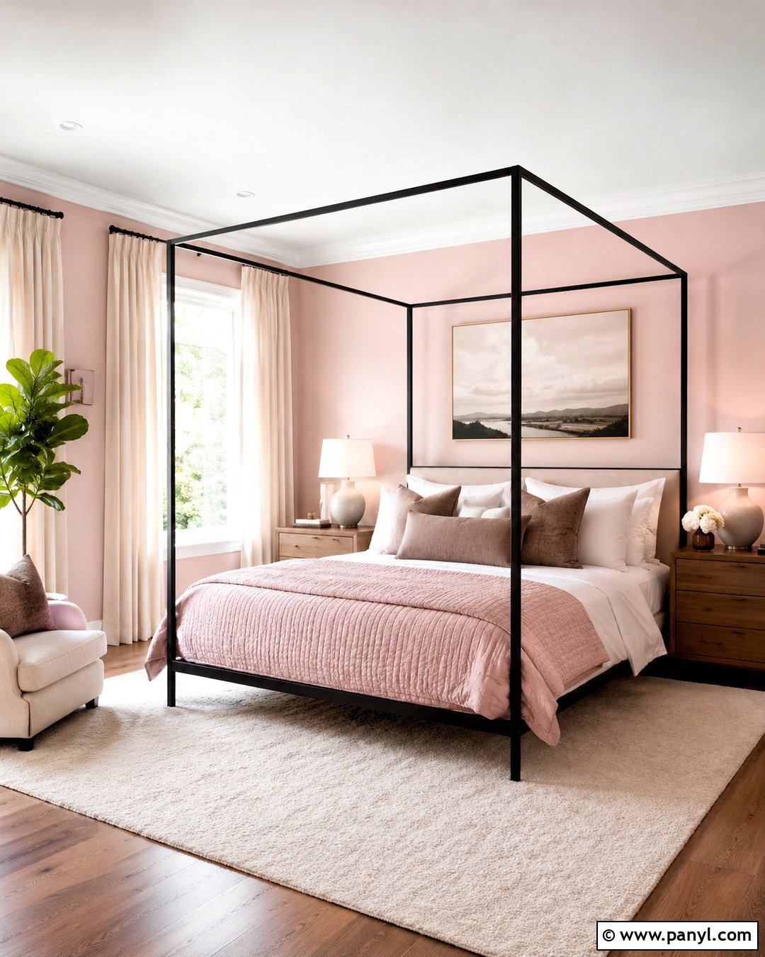 Light Pink Walls With Canopy Bed - 20 light pink walls bedroom ideas