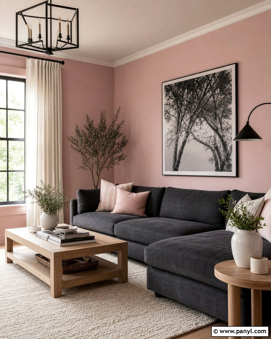 Light Pink Walls With Charcoal Furniture - 30 Light Pink Wall Color Ideas