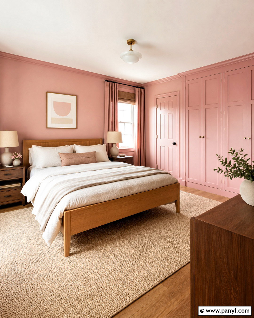 Light Pink Walls With Color-Drenched Trim - 20 light pink walls bedroom ideas