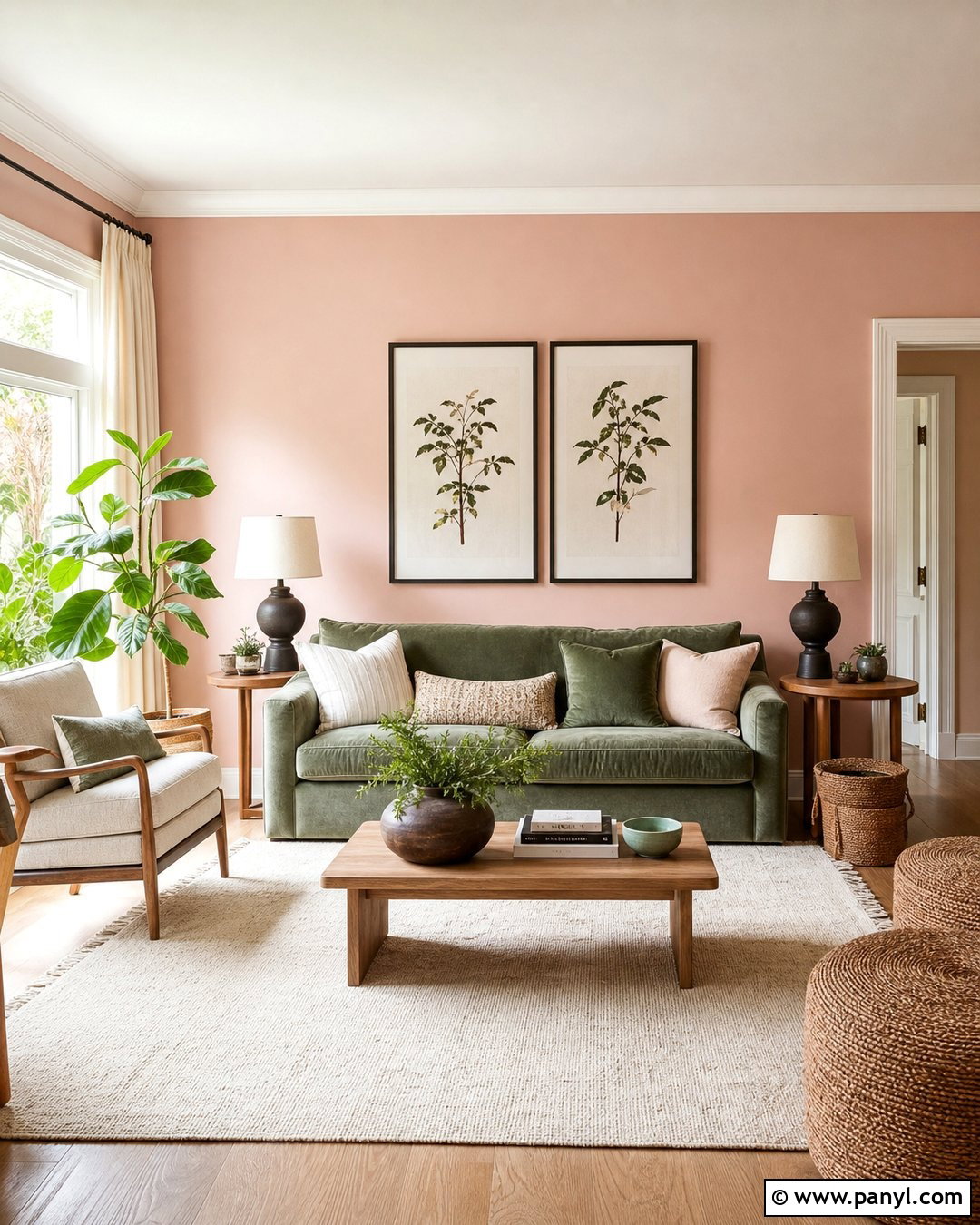 Light Pink Walls With Sage Green Decor - 30 Light Pink Wall Color Ideas