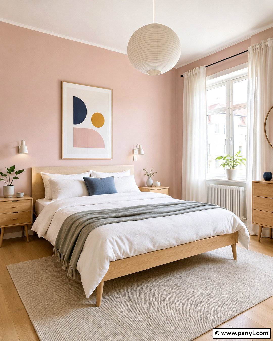 Light Pink Walls With Scandinavian Furniture - 20 light pink walls bedroom ideas