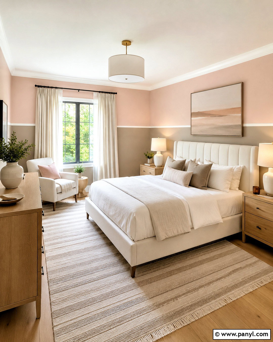 Light Pink Walls With Two-Tone Paint - 20 light pink walls bedroom ideas