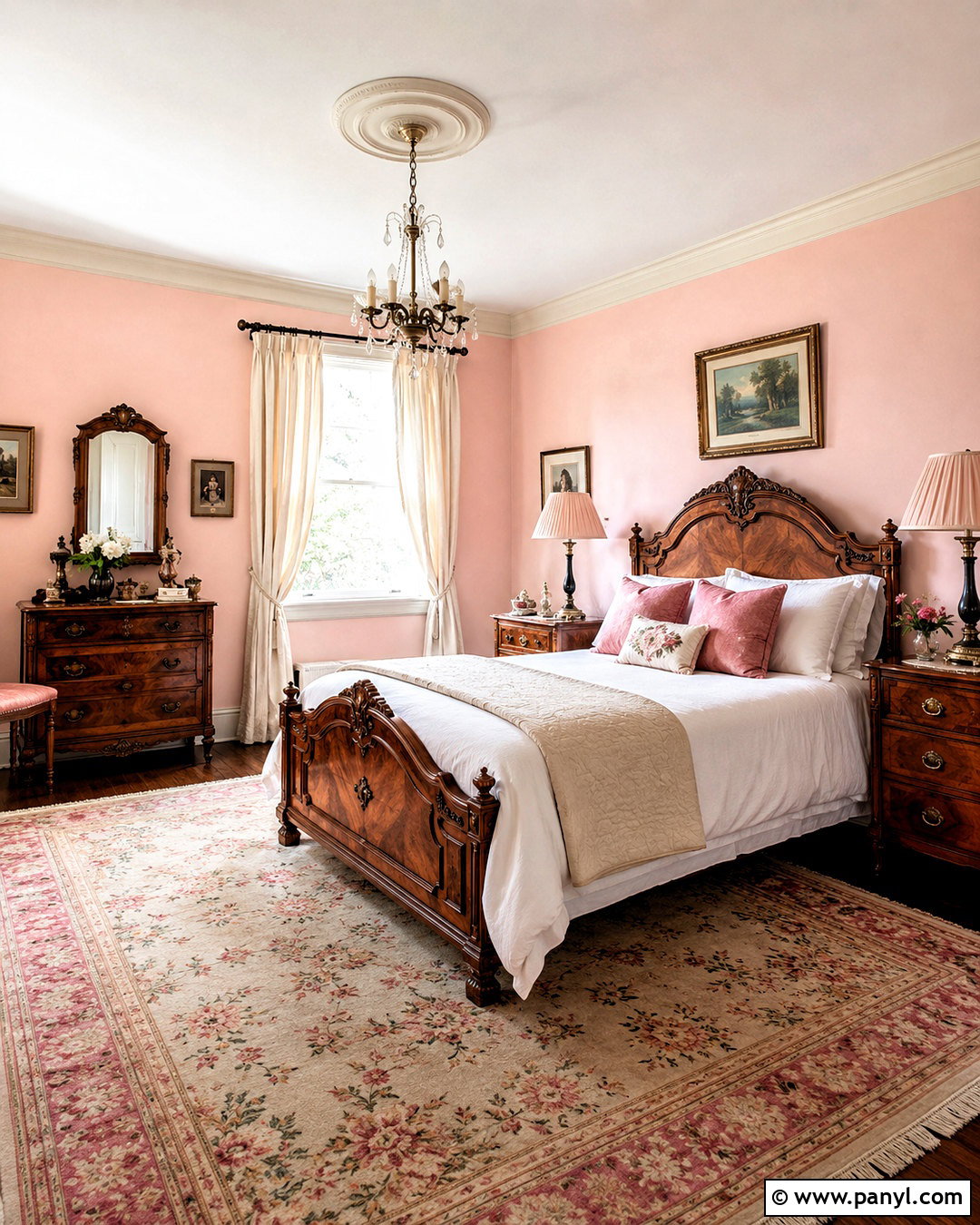 Light Pink Walls With Vintage Furniture - 20 light pink walls bedroom ideas