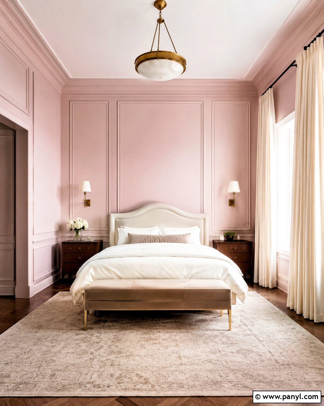 Light Pink Walls With Wall Molding - 20 light pink walls bedroom ideas
