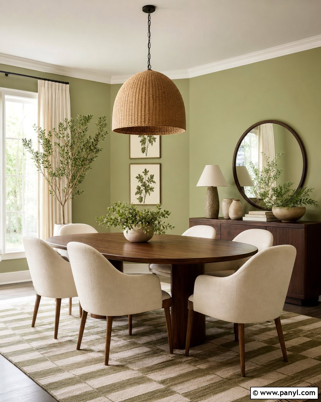 Light Pistachio Green Dining Room - 30 light green wall color ideas