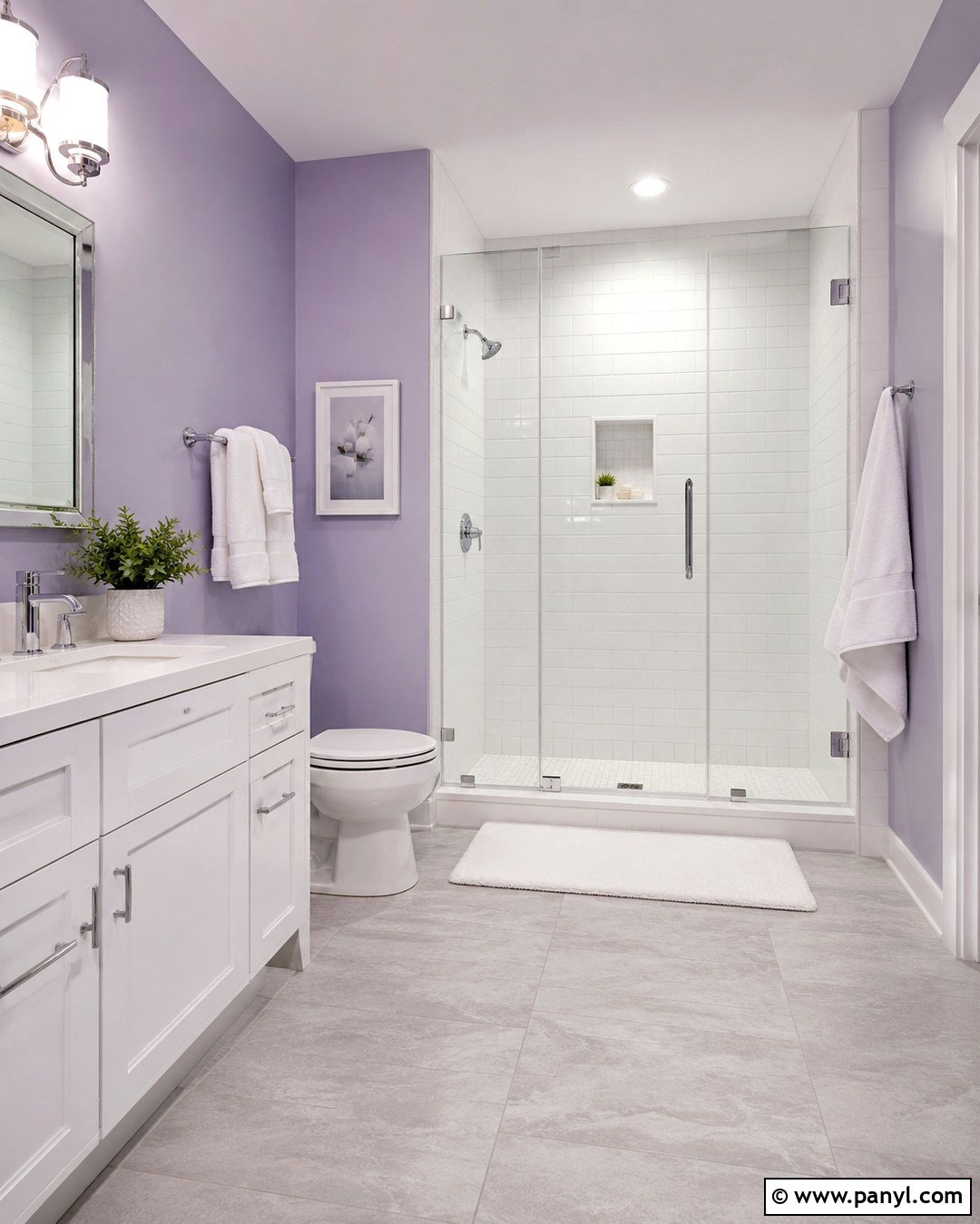 Light Purple Bathroom Walls With White Tile - 20 Light Purple Bathroom Walls