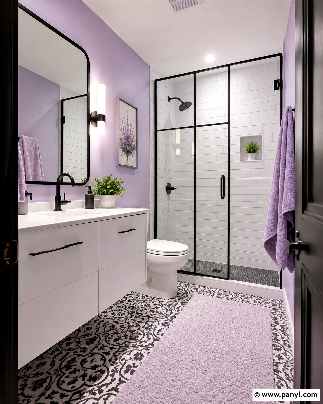 Light Purple Bathroom With Black Accents - 20 light purple bathroom ideas