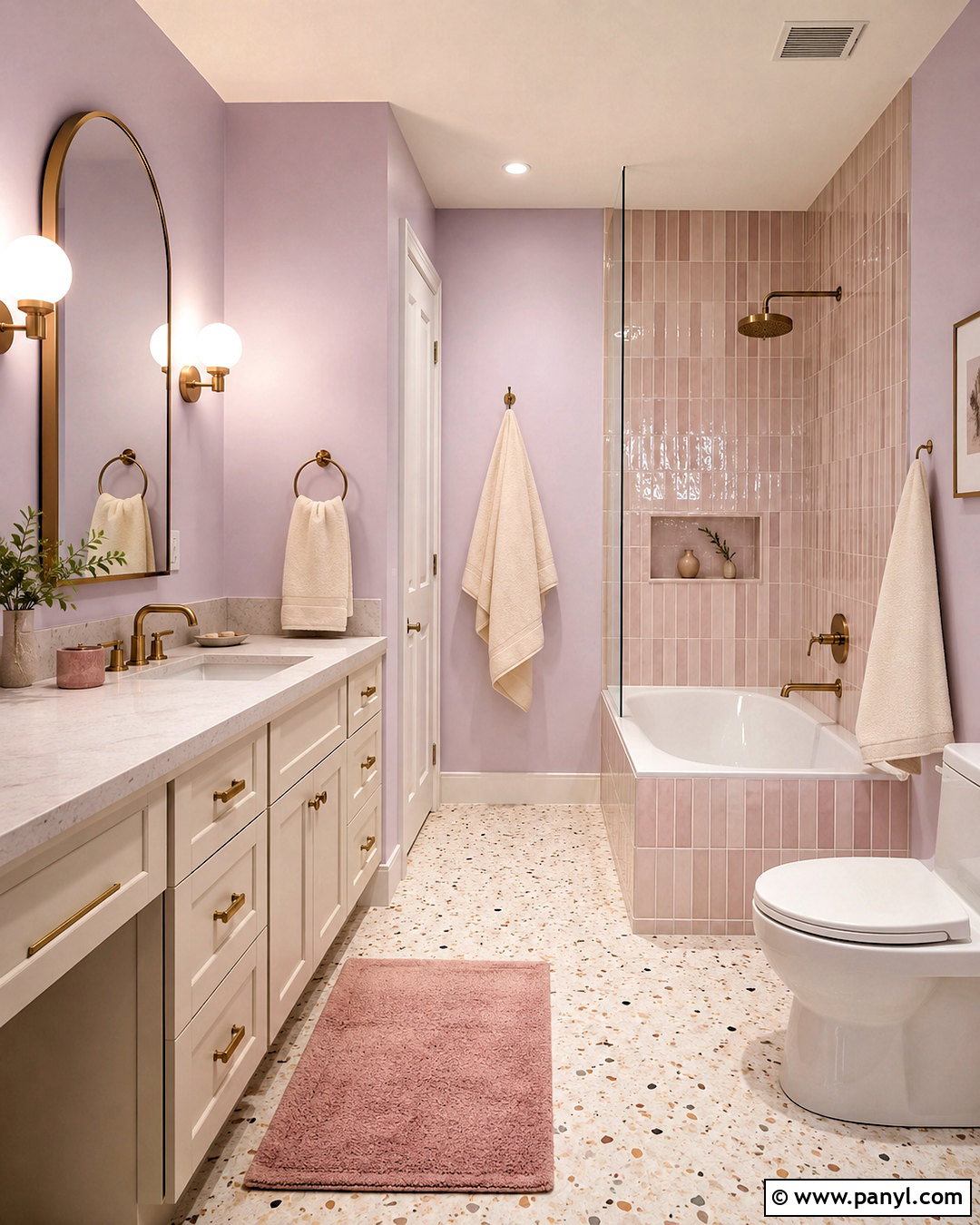 Light Purple Bathroom With Blush Pink - 20 light purple bathroom ideas