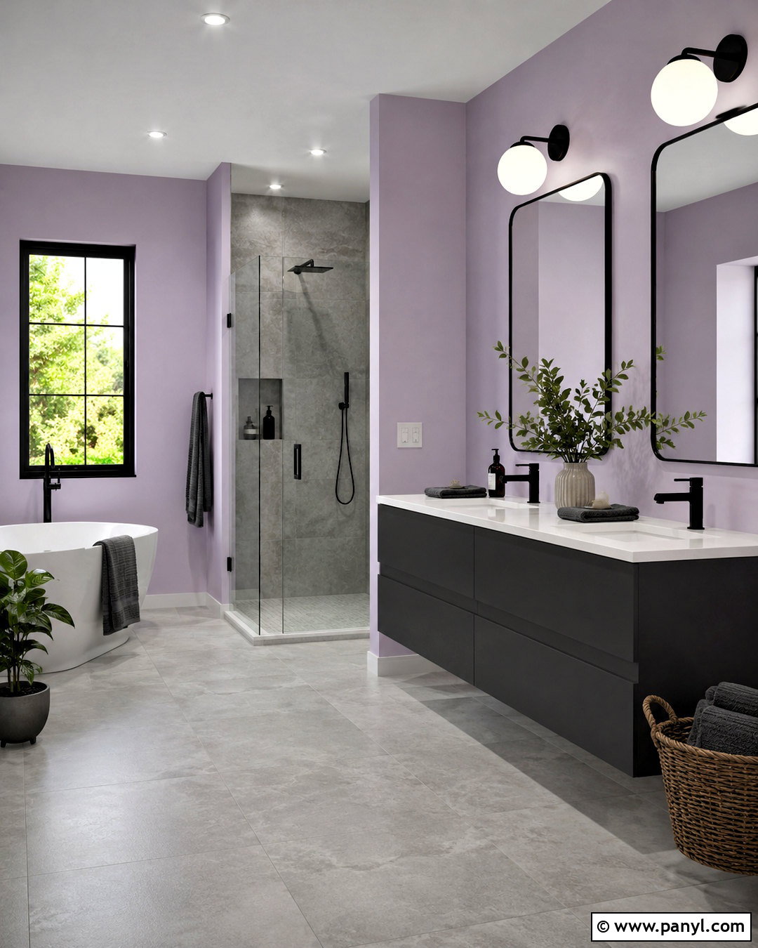 Light Purple Bathroom With Gray Tile - 20 light purple bathroom ideas