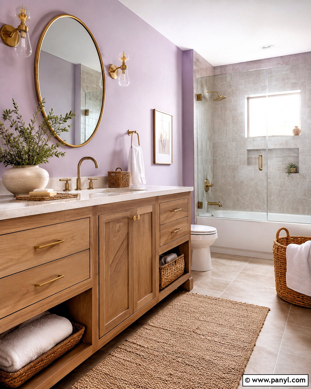 Light Purple Bathroom With Wood Vanity - 20 light purple bathroom ideas