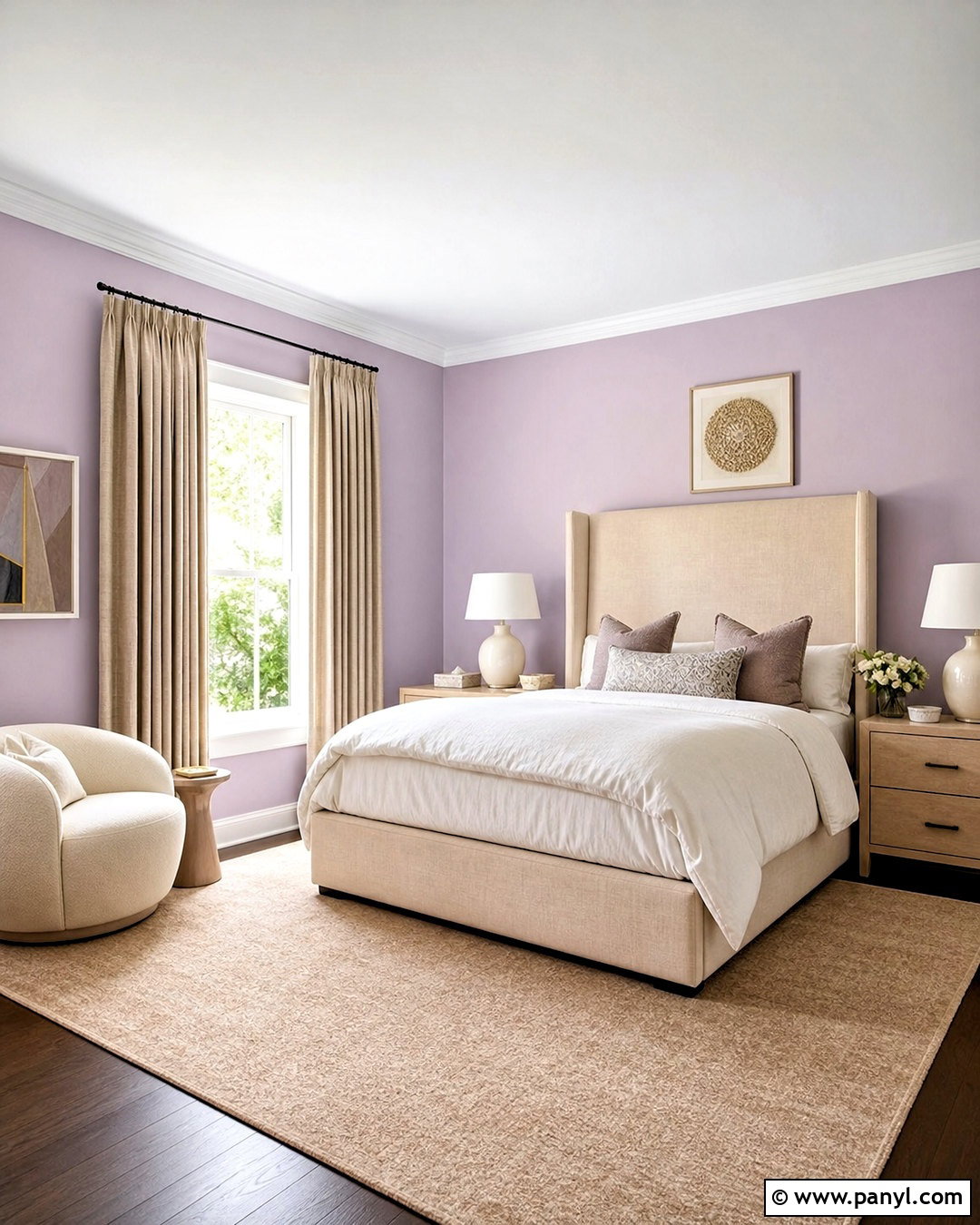 Light Purple Bedroom Walls With Beige Upholstery - 20 light purple bedroom walls