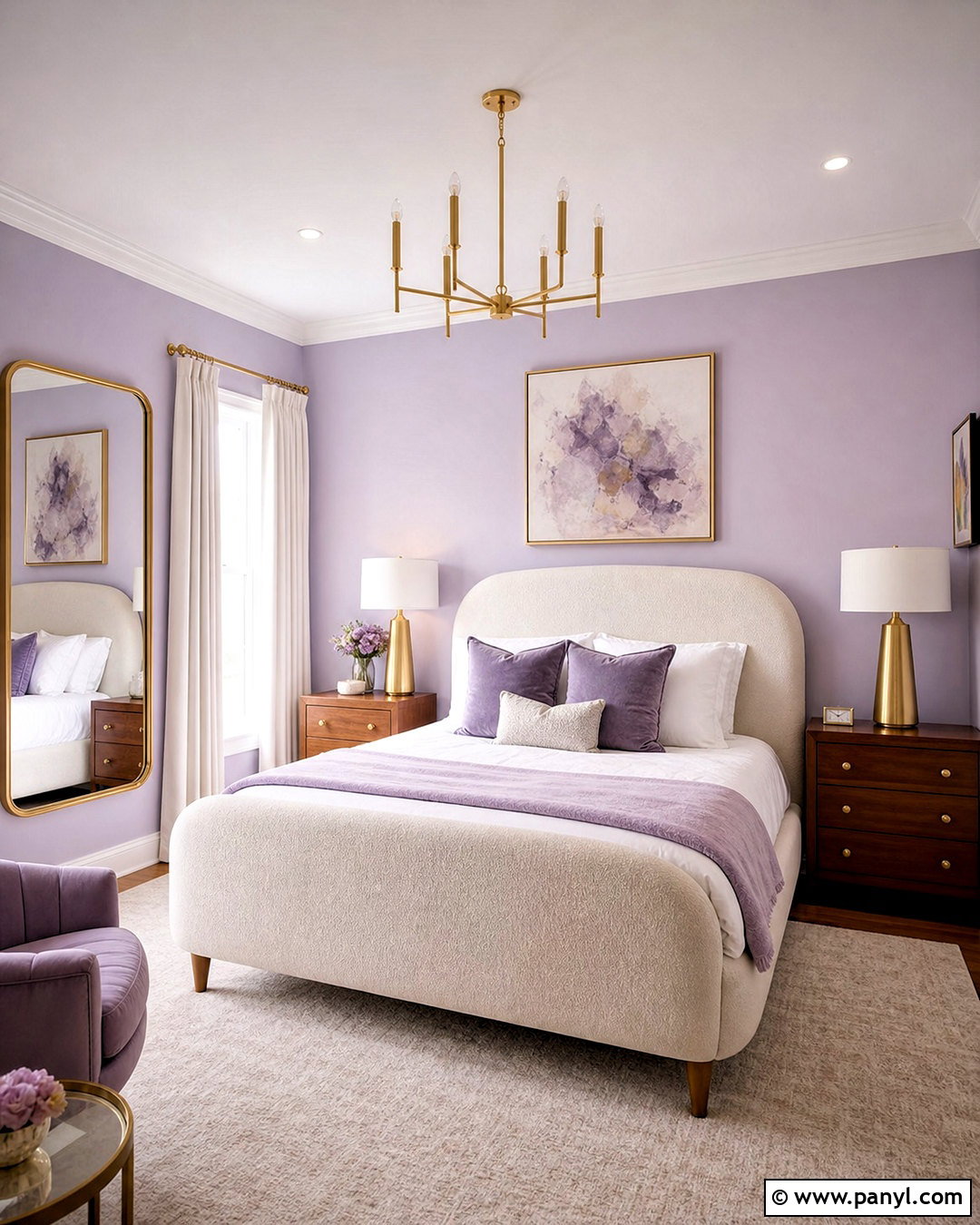 Light Purple Bedroom Walls With Gold Accents - 20 light purple bedroom walls