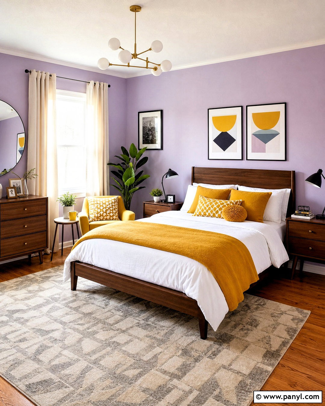 Light Purple Bedroom Walls With Mustard Yellow Accents - 20 light purple bedroom walls