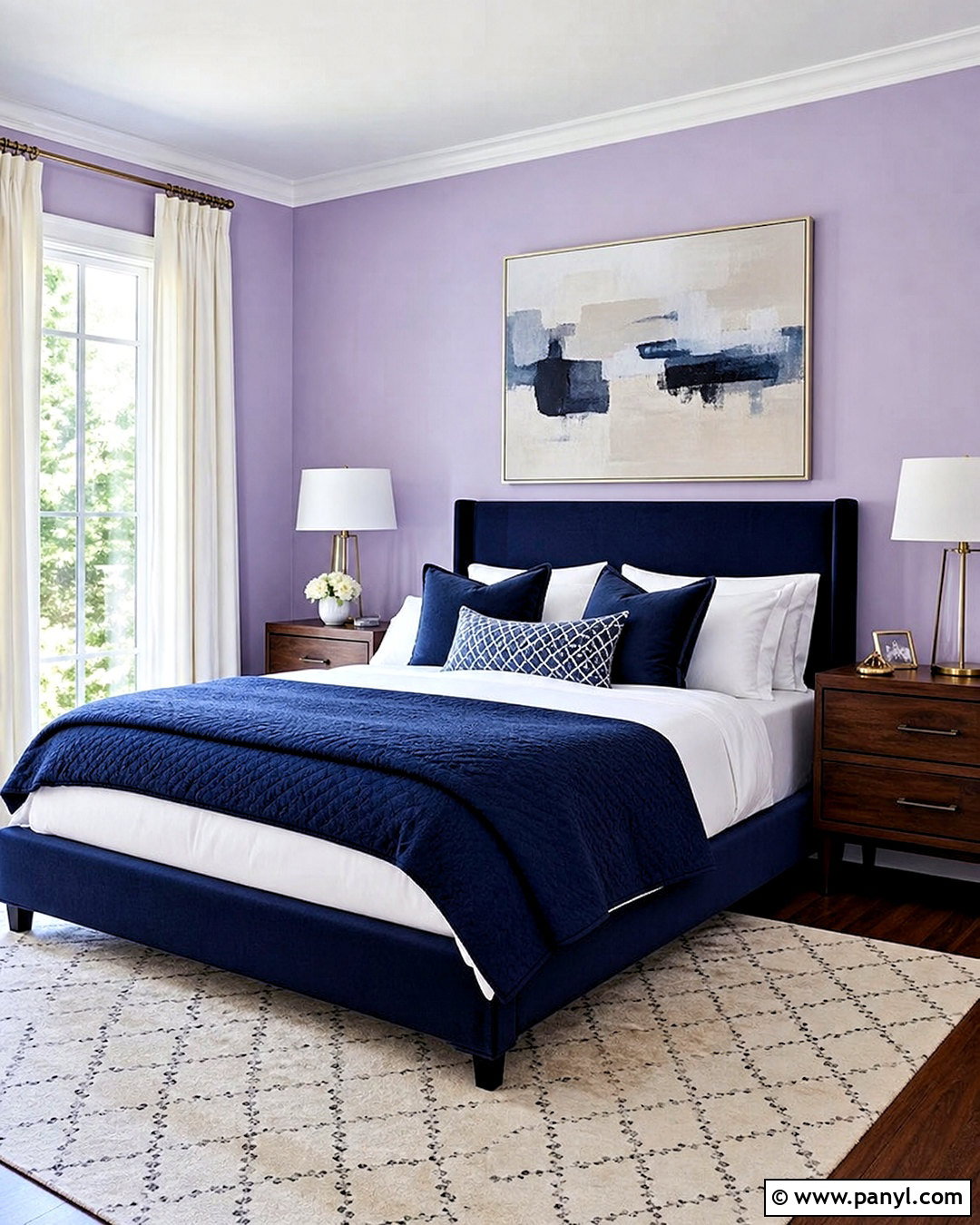 Light Purple Bedroom Walls With Navy Blue Bedding - 20 light purple bedroom walls