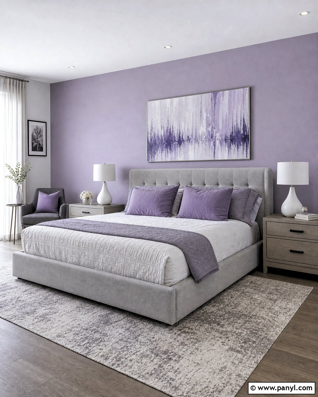 Light Purple Bedroom Walls With Soft Gray Bedding - 20 light purple bedroom walls