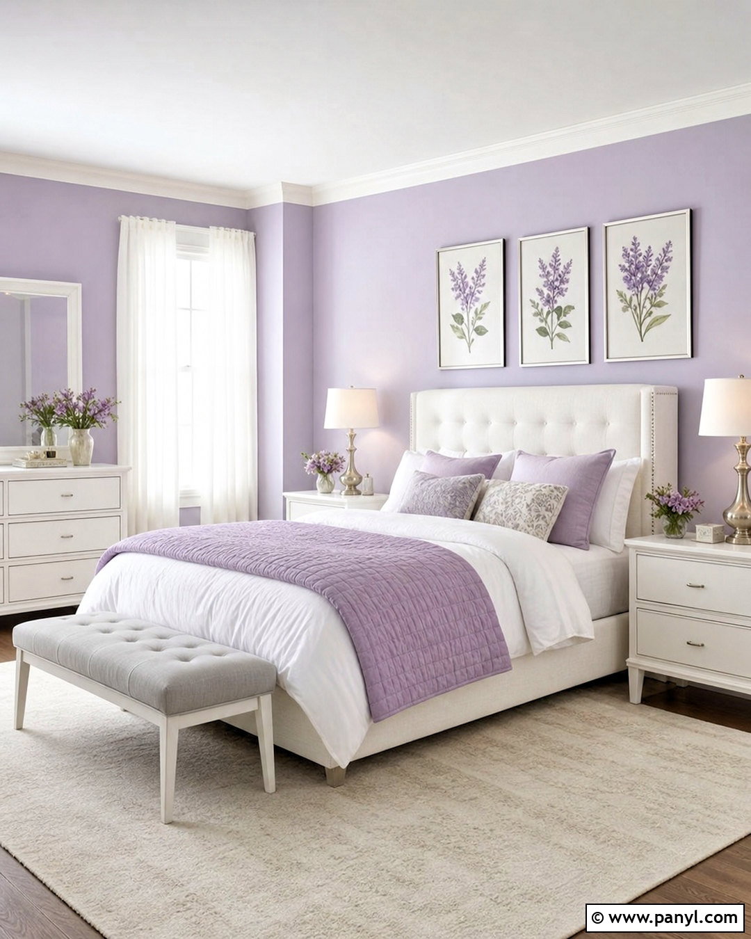 Light Purple Bedroom With White Furniture - 20 light purple room ideas