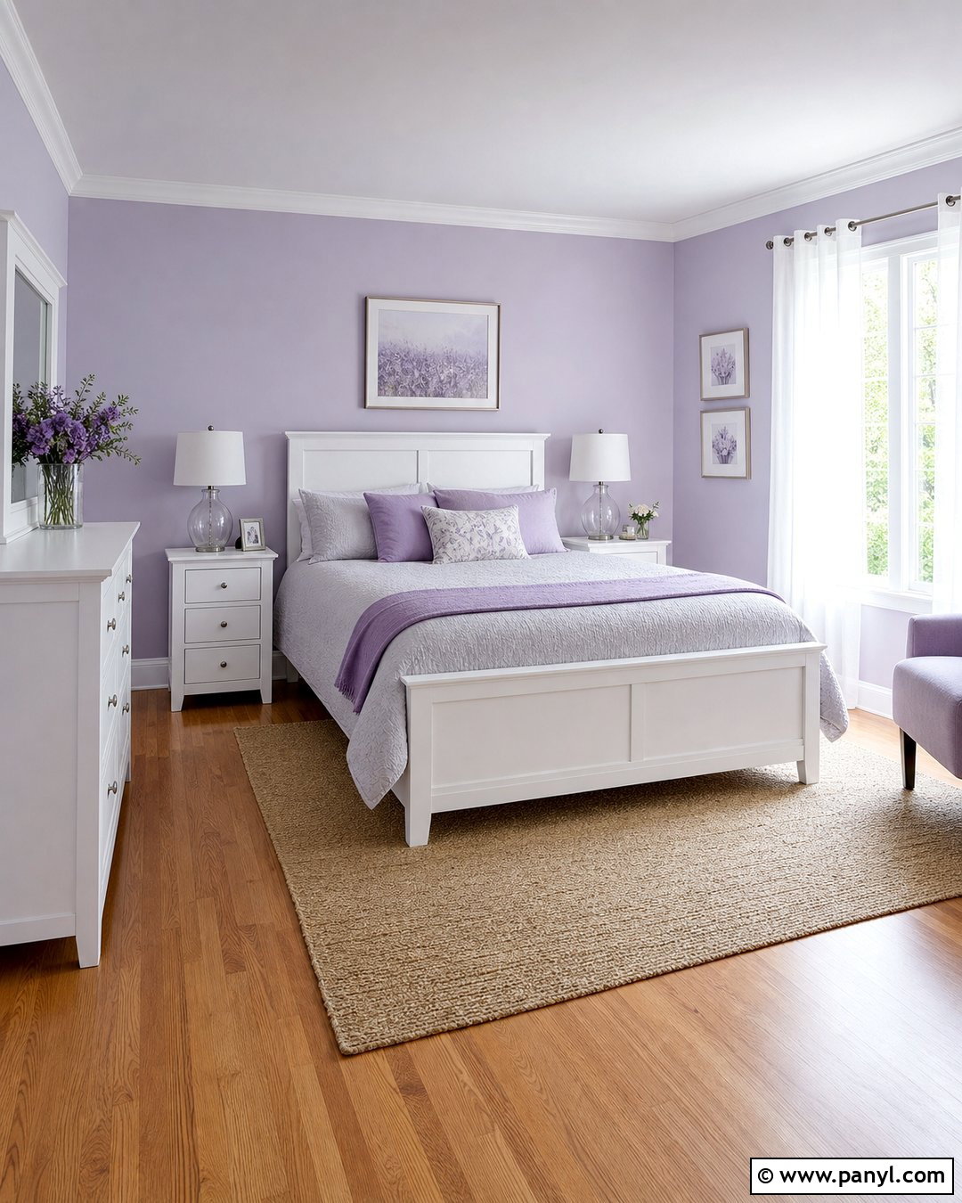 Light Purple Bedroom With White Furniture - 35 Light Purple Walls