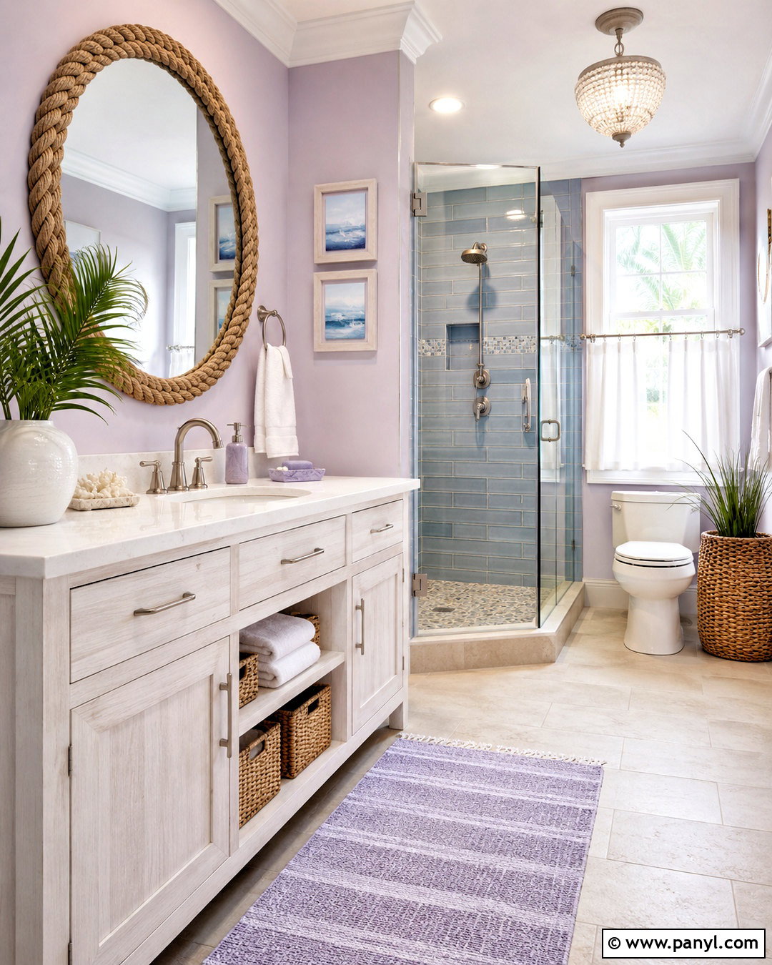 Light Purple Coastal Bathroom - 20 light purple bathroom ideas