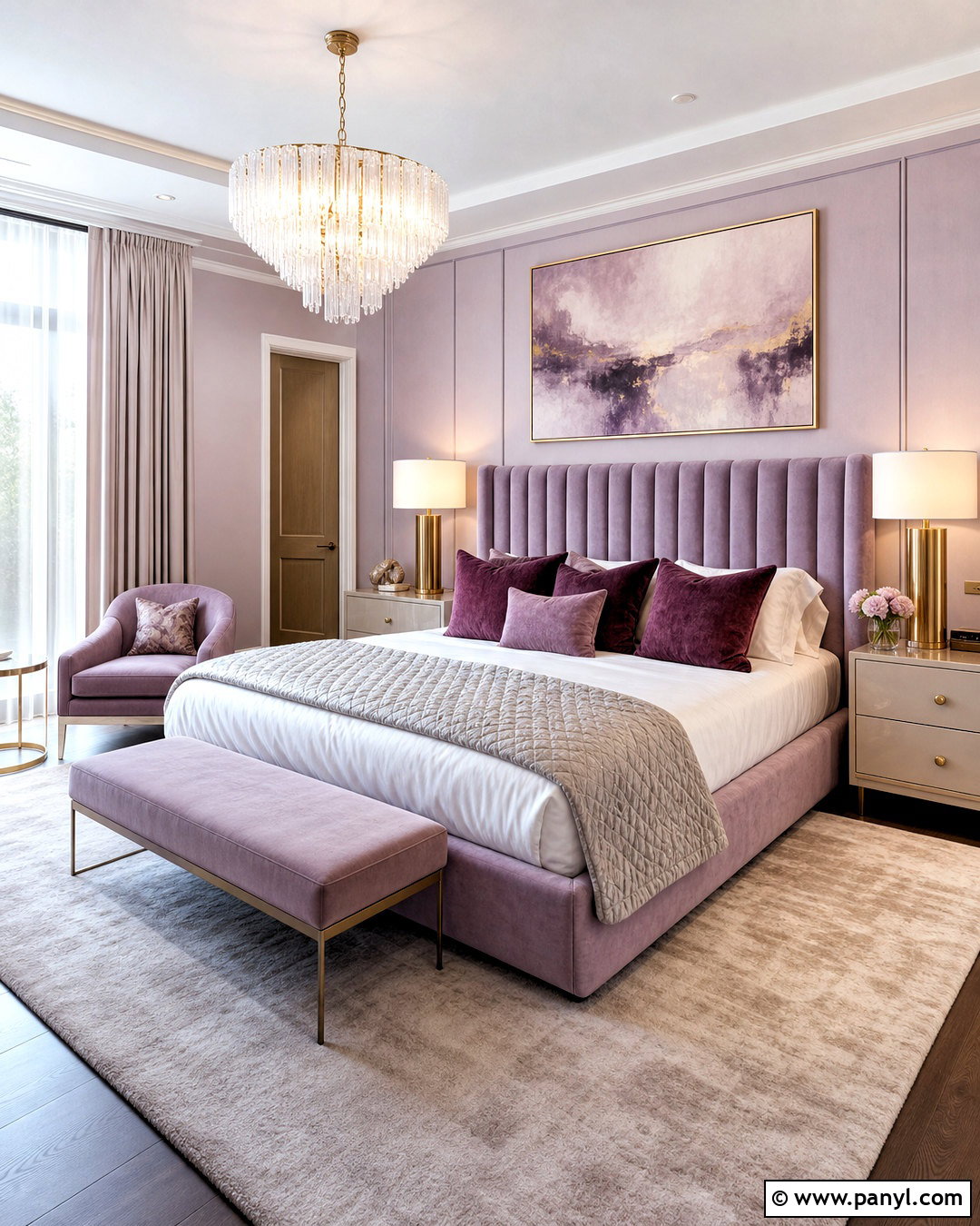 Light Purple Glam Bedroom - 20 light purple room ideas