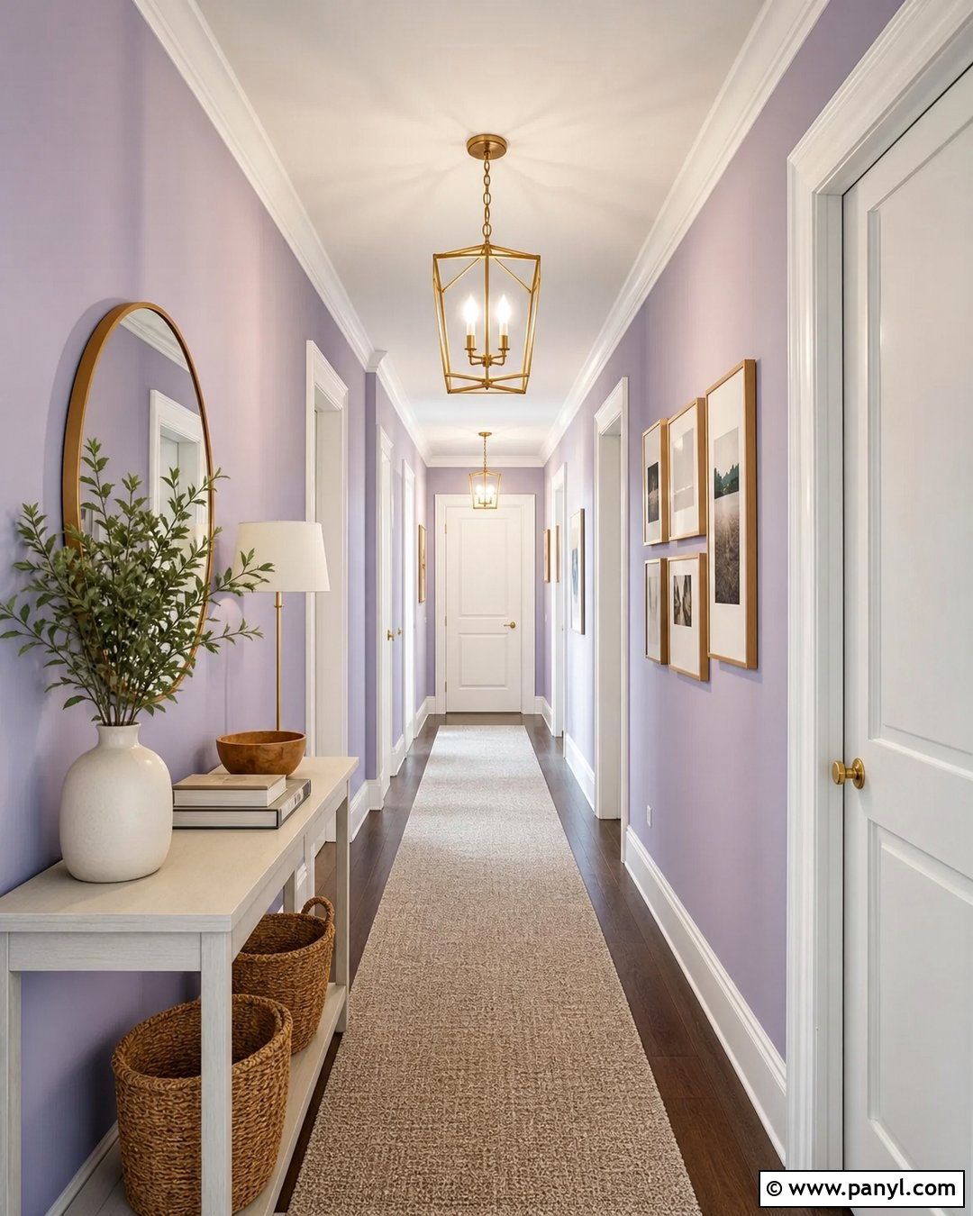 Light Purple Hallway With White Trim - 35 Light Purple Walls
