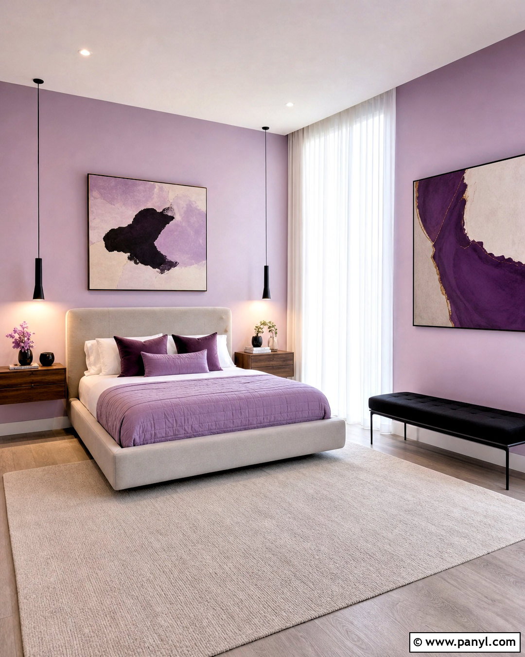 Light Purple Modern Bedroom - 20 light purple room ideas