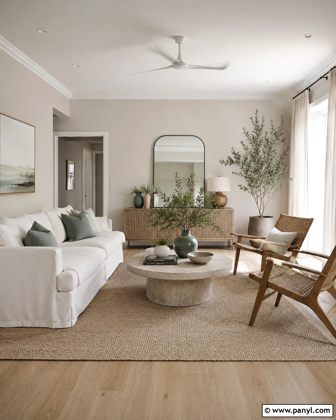 Light Putty Walls With Airy Decor - 20 Putty Wall Color Ideas