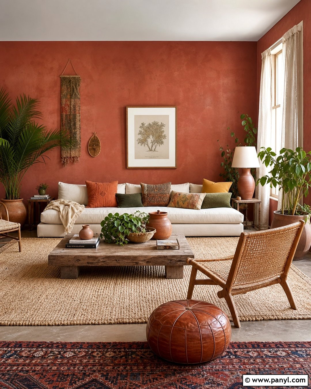 Light Red Boho Living Room Walls - 25 Light Red Walls