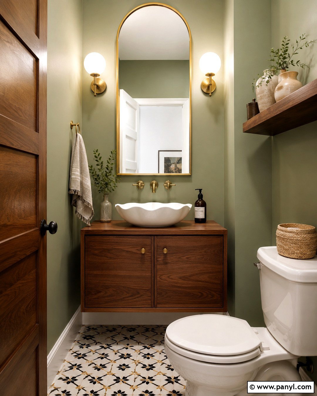 Light Sage Bathroom Walls In A Powder Room - 20 Light Sage Bathroom Walls