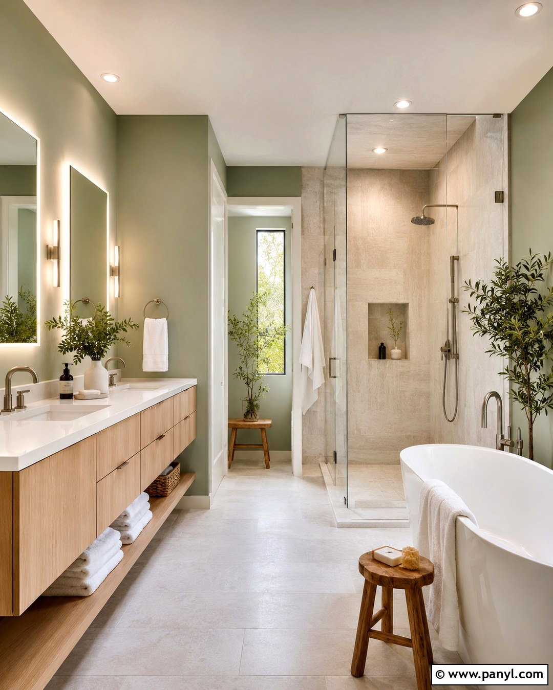 Light Sage Bathroom Walls In A Spa Bathroom - 20 Light Sage Bathroom Walls